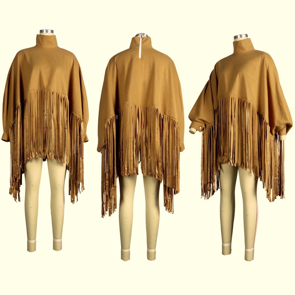 Gorgeous Dolls Boujee Suede Fringe Shawl